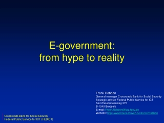 E-government: from hype to reality