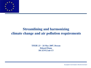 Streamlining and harmonizing climate change and air pollution requirements