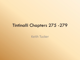 Tintinalli Chapters 275 -279