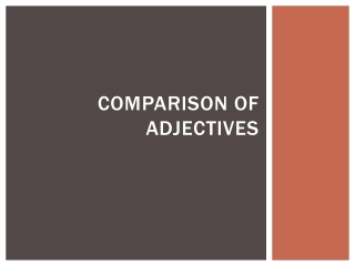 Comparison of Adjectives