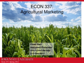 ECON 337: Agricultural Marketing