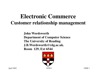 Electronic Commerce Customer relationship management