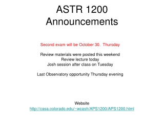 ASTR 1200 Announcements