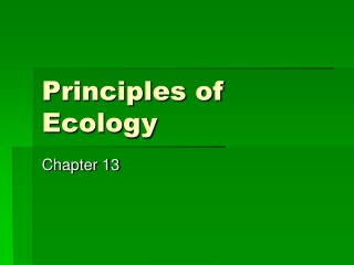 Principles of Ecology