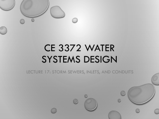 CE 3372 Water Systems Design