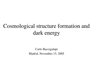 Cosmological structure formation and dark energy