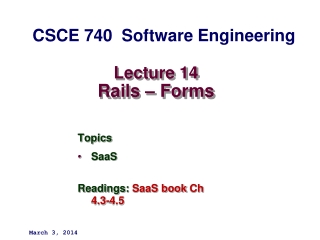 Lecture 14 Rails – Forms