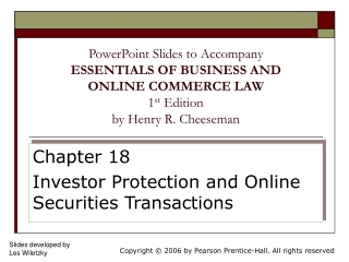 Chapter 18 Investor Protection and Online Securities Transactions