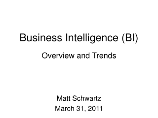 Business Intelligence (BI)