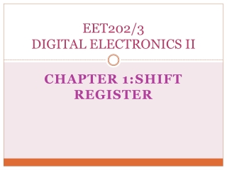 EET202/3 DIGITAL ELECTRONICS II