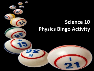 Chemistry 20 Gases Bingo Activity