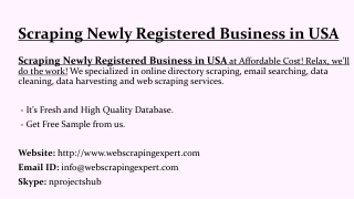 Scraping Newly Registered Business in USA