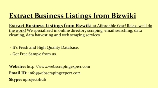 Extract Business Listings from Bizwiki