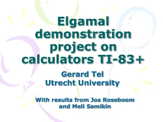 Elgamal demonstration project on calculators TI-83+