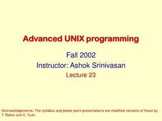 Advanced UNIX programming