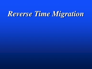 Reverse Time Migration