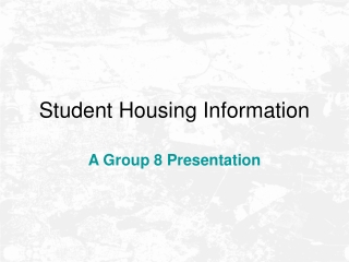 Student Housing Information