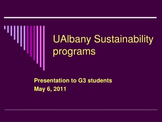 UAlbany Sustainability programs