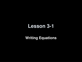 Lesson 3-1