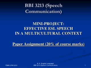 BBI 3213 (Speech Communication)