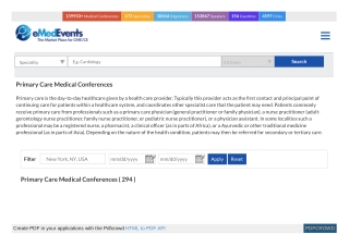 Primary Care CME Medical Conferences 2019 - 2020 | Primary Care CME Conferences | USA