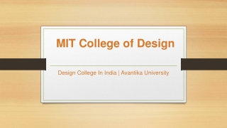 MIT College of Design - Avantika University