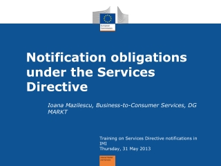 Notification obligations under the Services Directive