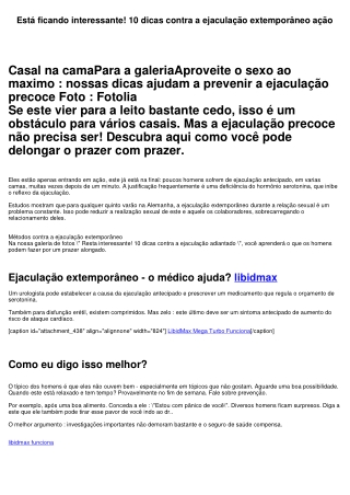 Está ficando interessante! 10 dicas contra a ejaculação extemporâneo ação