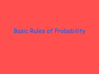 Basic Rules of Probability