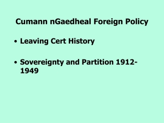 Cumann nGaedheal Foreign Policy