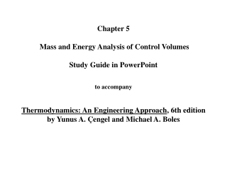 Conservation of Energy for Control volumes