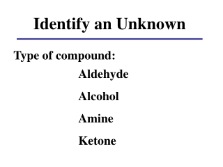 Identify an Unknown