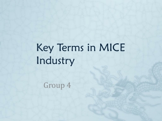 Key Terms in MICE Industry
