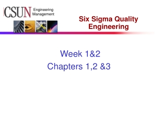 Six Sigma Quality Engineering