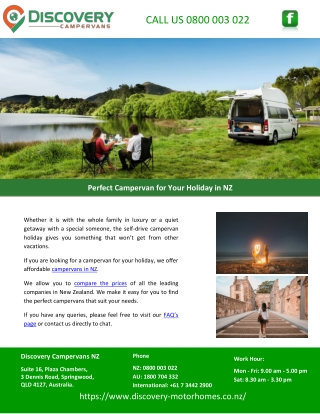 Perfect Campervan for Your Holiday in NZ
