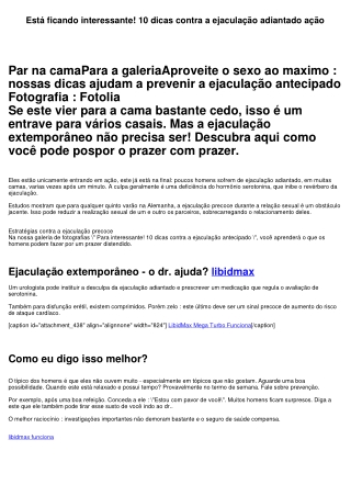 Está ficando interessante! 10 dicas contra a ejaculação adiantado ação