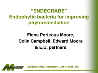 “ENDEGRADE” Endophytic bacteria for improving phytoremediation