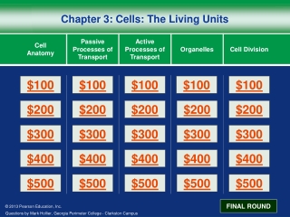 Chapter 3: Cells: The Living Units