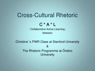 Cross-Cultural Rhetoric