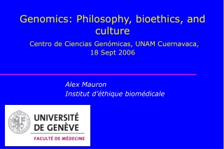 Alex Mauron Institut d’éthique biomédicale