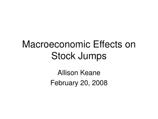 Macroeconomic Effects on Stock Jumps