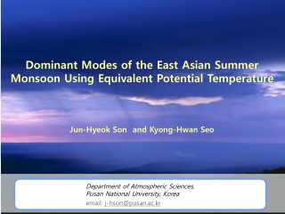 Dominant Modes of the East Asian Summer Monsoon Using Equivalent Potential Temperature