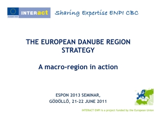 THE EUROPEAN DANUBE REGION STRATEGY A macro-region in action