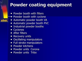 Powder coating equipment
