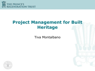 Project Management for Built Heritage