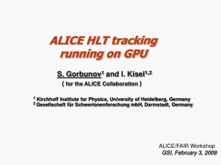 ALICE HLT tracking running on GPU
