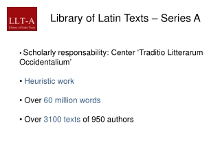 Library of Latin Texts – Series A