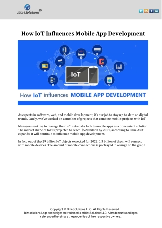 How IoT influences Mobile App Development