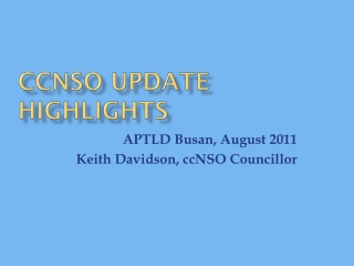 ccNSO Update Highlights