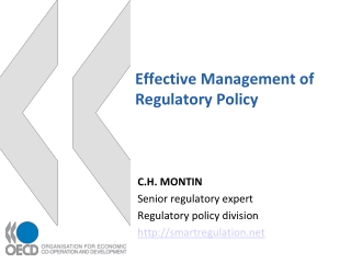 Effective Management of Regulatory Policy